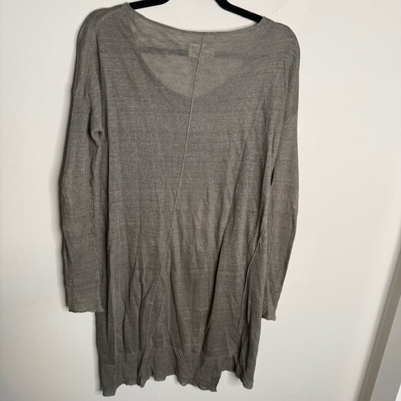 Nili Lotan Women's Gray Linen Long Sleeve Sweater Dress - Size XS Extra Small - Picture 2 of 4